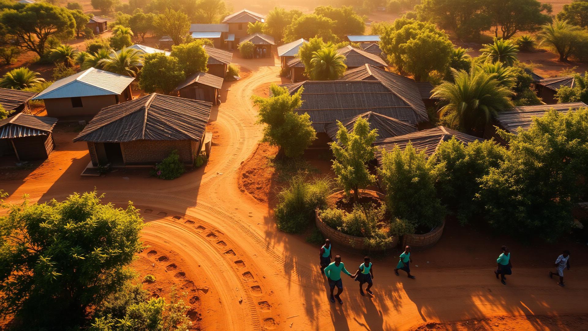 Community in golden light